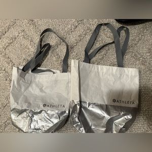 Athleta - white/silver 2 small reusable bags